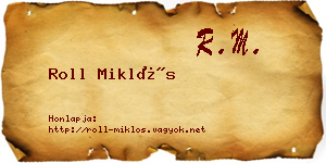 Roll Miklós névjegykártya